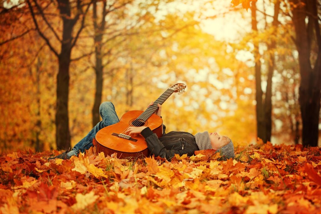 fall foliage, leaves, guitar, day dreaming, autumn, nature, season, outdoors, forrest, michigan, mood, orange nature, orange guitar, orange leaf, orange dream, orange leaves, orange natural, guitar, guitar, guitar, guitar, forrest, forrest, forrest, forrest, forrest, michigan